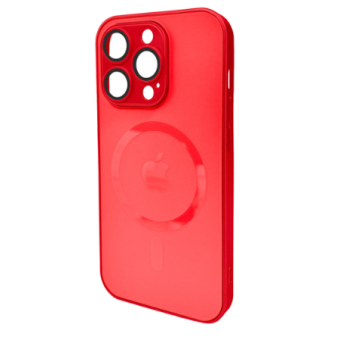Зображення Чохол для телефона AG Glass Matt Frame Color MagSafe Logo for Apple iPhone 14 Pro Cola Red