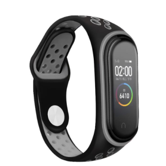 Изображение Ремінець для годинника BeCover Nike Style для Xiaomi Mi Smart Band 5 Black-Gray (705151)