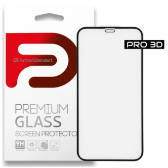 Изображение Защитное стекло Armorstandart Pro 3D для Apple iPhone 12/12 Pro Black (ARM57355)