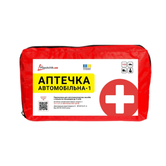 Зображення Аптечка автомобільна Poputchik згідно ТУ м"який футляр (02-001-М)