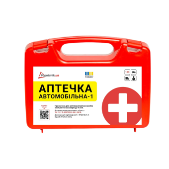 Зображення Аптечка автомобільна Poputchik згідно ТУ пластиковий футляр (02-053-П)