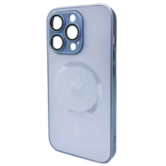 Зображення Чохол для телефона AG Glass Matt Frame Color MagSafe Logo for Apple iPhone 14 Pro Sierra Blue