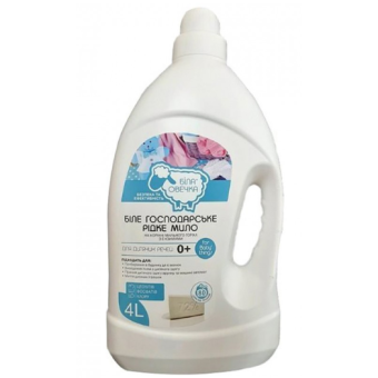 Изображение Гель для стирки Біла Овечка Белое хозяйственное мыло для детских вещей 4 л (4820205301506)