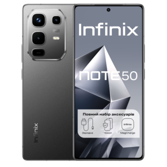 Зображення Смартфон Infinix Note 50 8/256GB Shadow Black (X6858 )