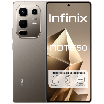 Зображення Смартфон Infinix Note 50 8/256Gb Titanum Grey (X6858)