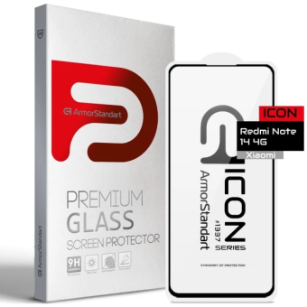 Изображение Защитное стекло Armorstandart Icon для Xiaomi Redmi Note 14 4G Black (ARM79673)