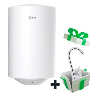 Зображення Водонагрівач Midea INSTALL 50   подарунок Змішувач для кухні Brinex 35С 20N