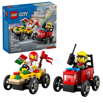 Зображення Конструктор Lego City «Піца-авто проти пожежної машини» Набір перегонів