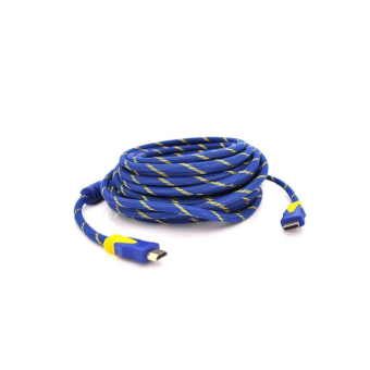 Зображення Кабель Merlion HDMI M to HDMI M 10.0m V1.4 blue/gold (YT-HDMI(M)/(M)NY/BL-10m)
