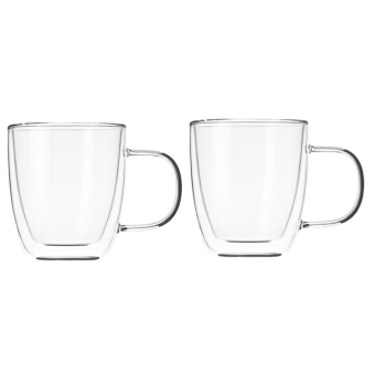 Фотография Набор чашек Ardesto 310мл, 2шт, боросилікатне скло, прозорий (AR2631BHR)