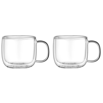 Изображение Набор чашек Ardesto 450мл, 2шт, боросилікатне скло, прозорий (AR2645BWH)