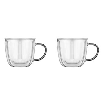 Изображение Набор чашек Ardesto 450мл, 2шт, боросилікатне скло, прозорий (AR2645BWN)