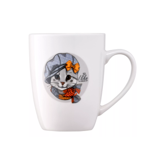 Фотографія Чашка Ardesto Lovely cat, 320мл, порцеляна, білий (AR3464)