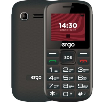 Изображение Мобильный телефон Ergo R202 Dual Sim Black