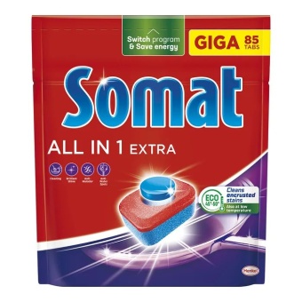 Изображение Таблетки для посудомийної машини Somat All in 1 Extra 85 шт. (9000101809961)