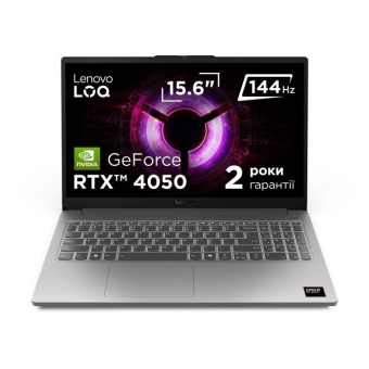 Зображення Ноутбук Lenovo LOQ 15ARP10E Luna Grey (83S00087RA)