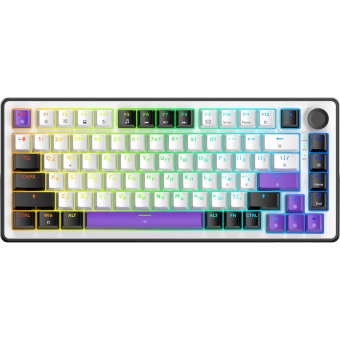 Изображение Клавиатура HATOR Hellyberry HK75 Mechanical Linear RGB USB UA White/Violet (HK75)