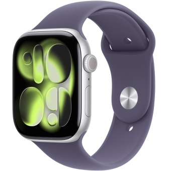 Зображення Смарт-годинник Apple Watch 11 GPS 42mm Silver Aluminium Case Purple Fog Sport Band S/M MEU64