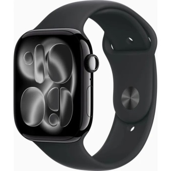 Изображение Смарт-часы Apple Watch Series 11 GPS 46mm Jet Black Aluminium Case with Black Sport Band - M/L