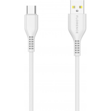Дата кабель Florence Wizer Type-C 1m 2.4A White (FL-2111-WT)
