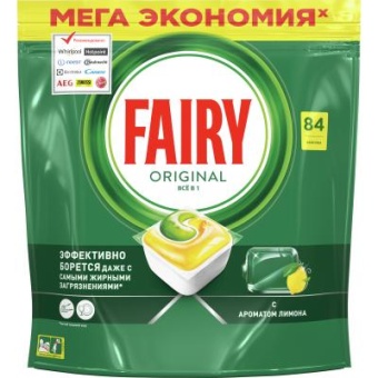 Зображення Таблетки для посудомийок Fairy Все-в-1 Original Лимон 84 шт. (8001090016003)
