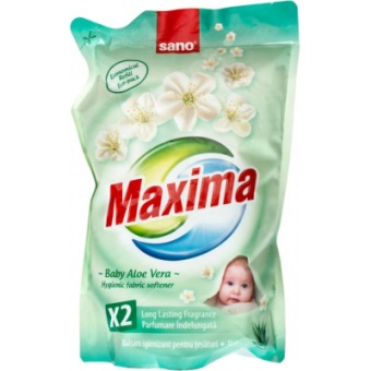 Зображення Кондиціонер для білизни Sano Maxima Baby Aloe Vera сменная упаковка 1 л (7290102990214)
