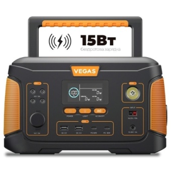Зображення Портативна зарядна станція Vegas J1000 Plus 252000 mAh 932,4 Wh (Black/ Orange)