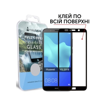 Изображение Защитное стекло MakeFuture H Y5 2018 Black 00 00036251