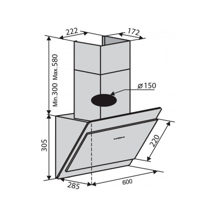 Вытяжки Ventolux Vienna 60 BK 700 PB фото №3