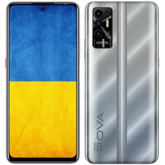 Зображення Смартфон Tecno POVA-2 (LE7n) 4/128Gb NFC Dual SIM Polar Silver