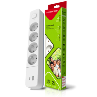 Изображение Сетевой фильтр Euroelectric Х4, 10А, 2М з USB, Type C (30)