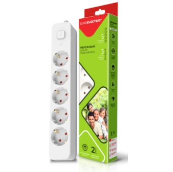 Изображение Сетевой фильтр Euroelectric Х5, 10А, 3М (20)