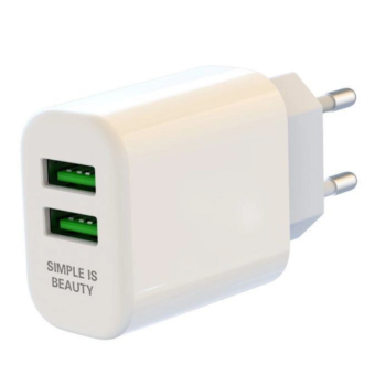 Зображення МЗП XO L85C адаптер 2USB 2.4A   Micro white
