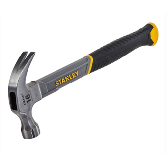 Изображение Молоток Stanley столярний  Fiberglass, 450г, рукоятка зі скловолокна прогумована, цвяходер