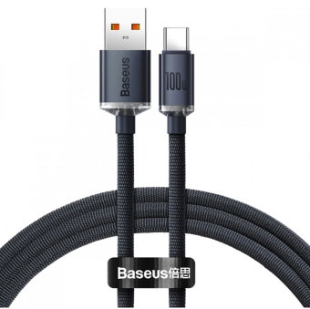 Изображение Baseus Crystal Shine Series Fast Charging Data Cable USB to Type-C 100W 1.2m Black