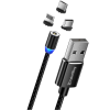 Colorway USB - 3в1 (Lightning MicroUSB Type-C) Magnetic 2.4А 1м чорний (CW-CBUU020-BK) фото №3