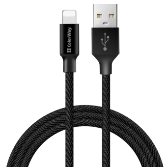 Зображення Colorway USB - Apple Lightning 2.4А 2м чорний (CW-CBUL007-BK)