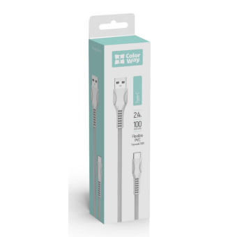 Зображення Colorway USB - Type-C (line-drawing) 2.4А 1м білий (CW-CBUC029-WH)