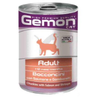 Зображення Консерва для котів Gemon Cat Wet Adult лосось з креветками 415 г (8009470300735)
