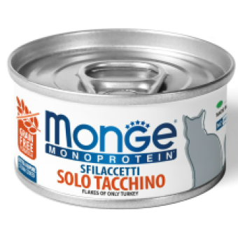 Зображення Консерва для котів Monge Консервы для кошек  Cat Monoprotein мясные хлопья из индейки 80 г (8009470007153)