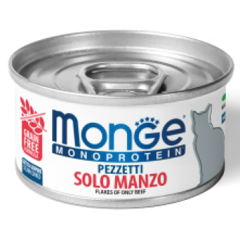 Зображення Консерва для котів Monge Консервы для кошек  Cat Monoprotein мясные хлопья из говядины 80 г (8009470013819)