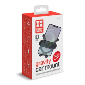 Фотография Автодержатель Colorway для телефона CW-CHG11-BK Gravity Sensor Holder Black