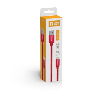 Зображення Colorway USB - Apple Lightning 2.4А 2м червоний CW-CBUL007-RD