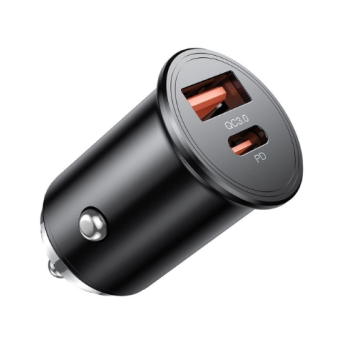 Зображення АЗП XO CC43 1 USB QC 3.0   1 Type-C PD (45W) Black