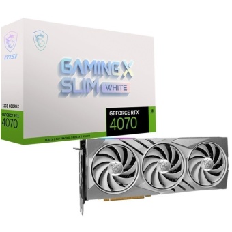 Зображення Відеокарта MSI GeForce RTX 4070 12GB GDDR6X GAMING X SLIM WHITE