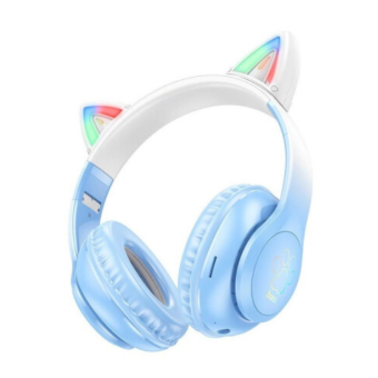 Зображення Навушники Hoco W42 Cat ears BT headphones Crystal Blue