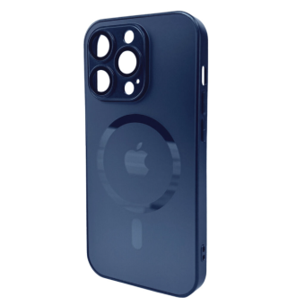 Зображення Чохол для телефона AG Glass Matt Frame Color MagSafe Logo for Apple iPhone 15 Pro Max Navy Blue