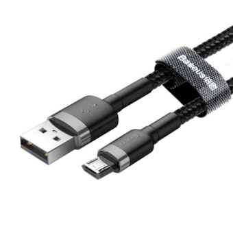Изображение Baseus Cafule microUSB 1m/2.4A (CAMKLF-BG1) Black-Grey