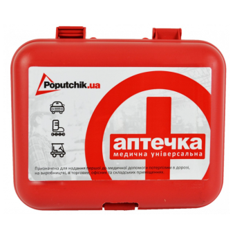 Зображення Poputchik Автомобільна аптечка футляр червоний 165*135*6 02-022-1