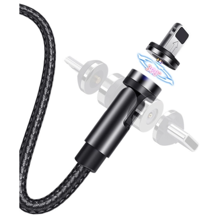 Usams Lightning U59 Rotatable Magnetic 2.4A 1.0m Black